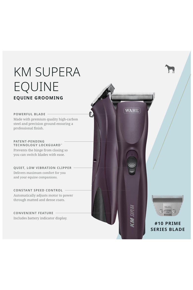 Cordless equine grooming clipper for horse grooming, Alternate, color, Puprle
