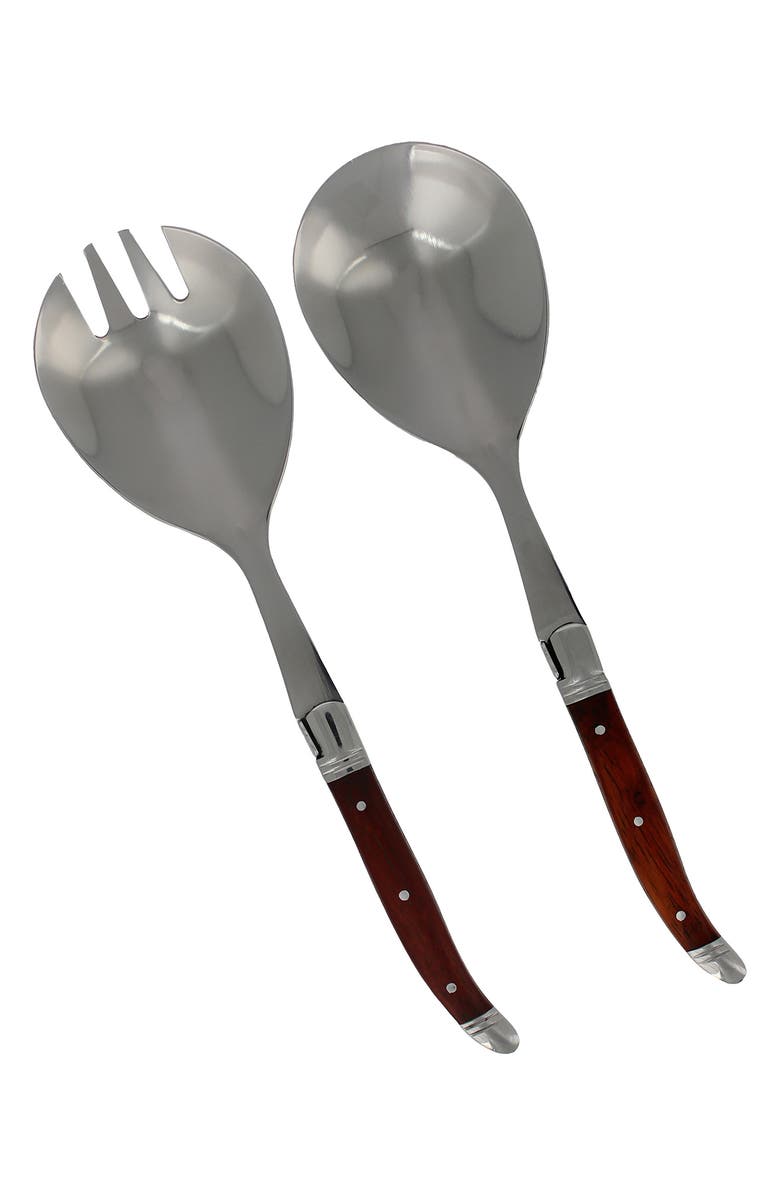 FRENCH HOME 2-Piece Laguiole Connoisseur Rosewood Salad Servers, Main, color, Wood Grain