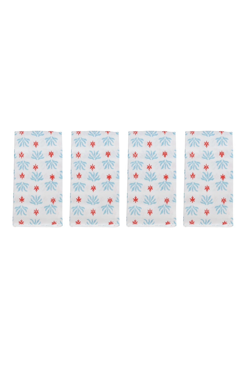 Seagrass Napkins - Set of 4, Main, color, Saltwater & Poppy