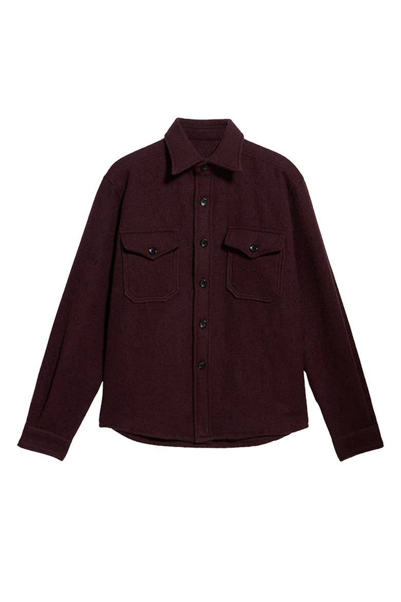 Kenny Wool Overshirt, Main, color, Burgundy