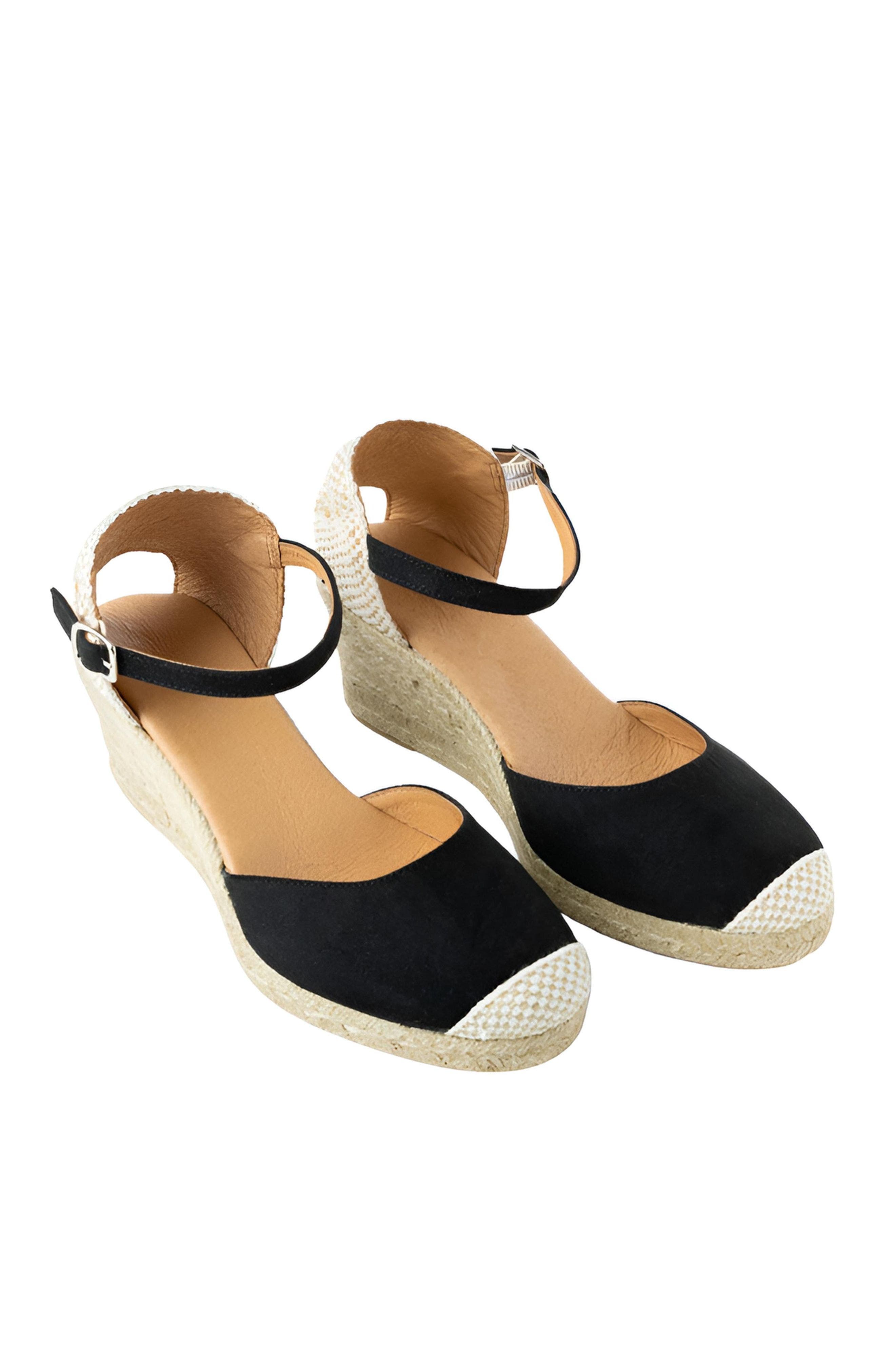 Menina Step Jimena Medium-Strap Espadrille, Alternate, color, Black