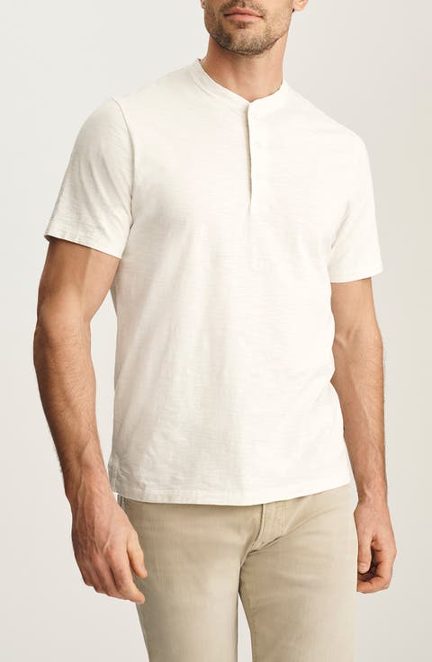 Short Sleve Slub Cotton Henley