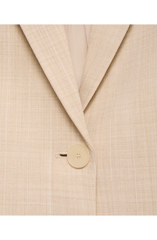 Mango Structured Jacket In Nude