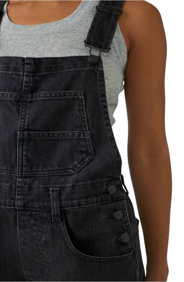 Free People Ziggy Denim Shortalls, Alternate, color, Black