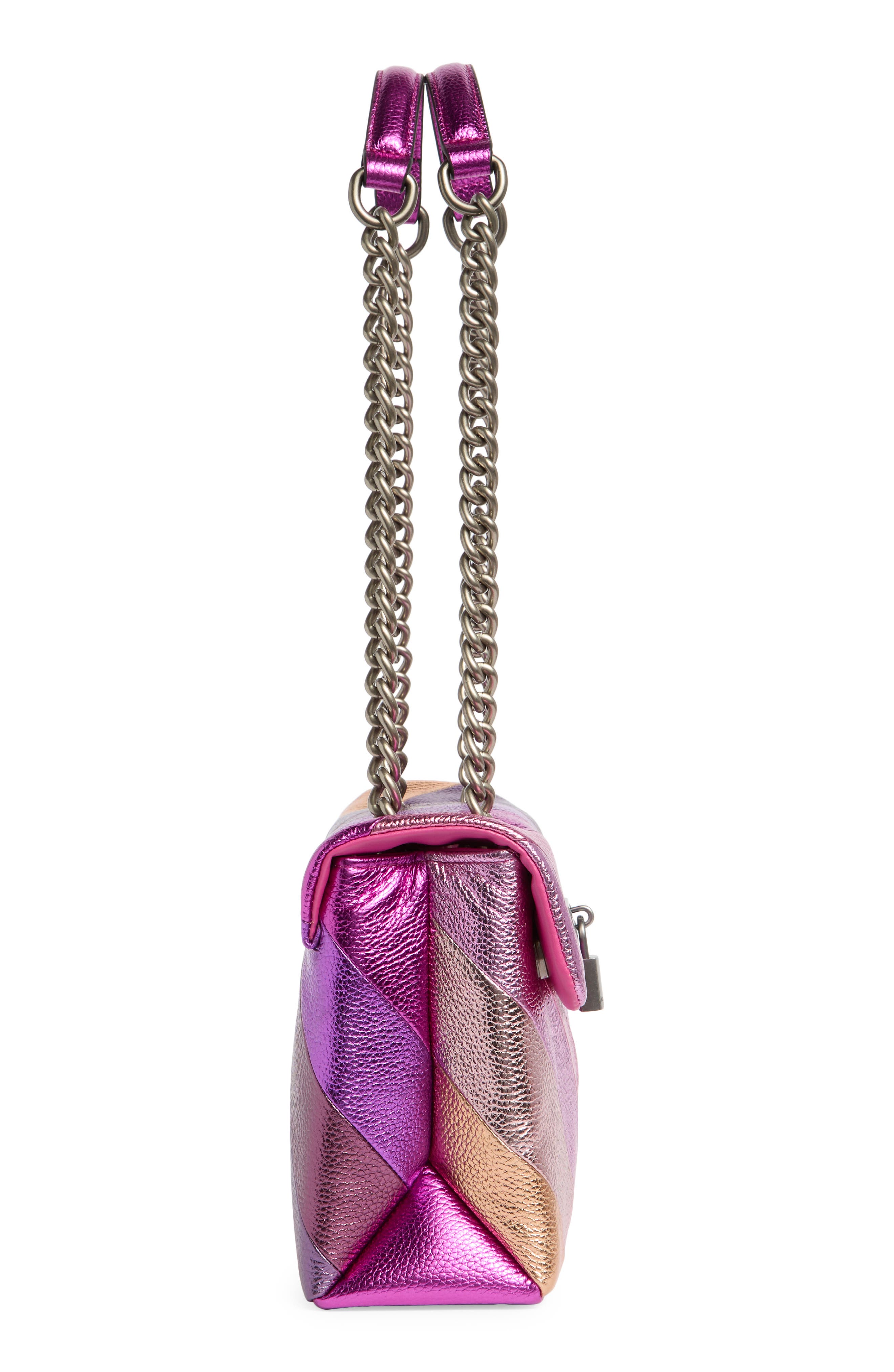 Kurt Geiger London Brixton Leather Shoulder Bag, Alternate, color, Pink Combo