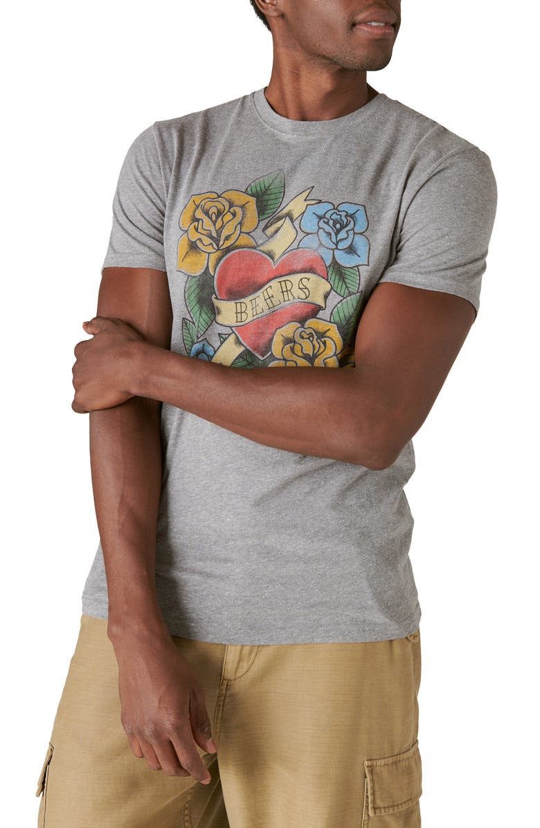 Lucky Brand Beer Tattoo Graphic T-Shirt, Alternate, color, 