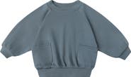 QUINCY MAE Pointelle Organic Cotton Pocket Sweatshirt