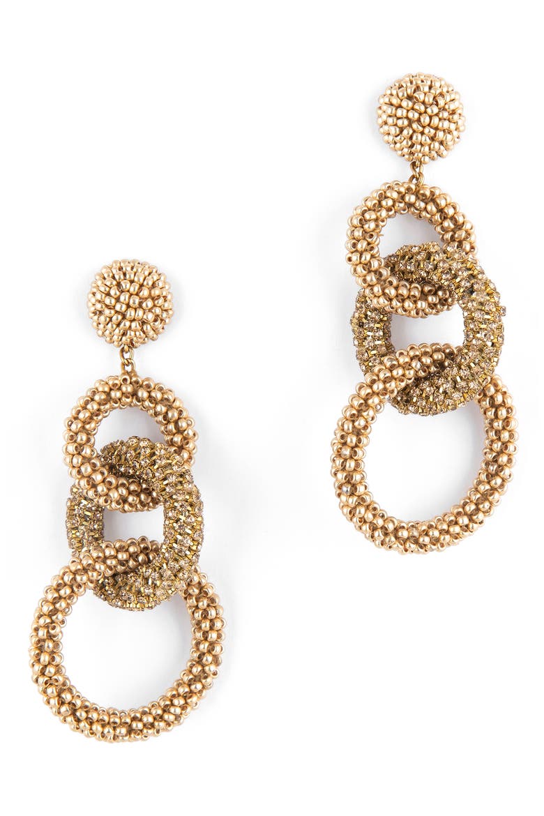 Sienna Embellished Drop Earrings, Main, color, GOLD
