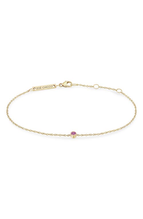 Zoë Chicco Bezel Opal Pendant Bracelet In Gold
