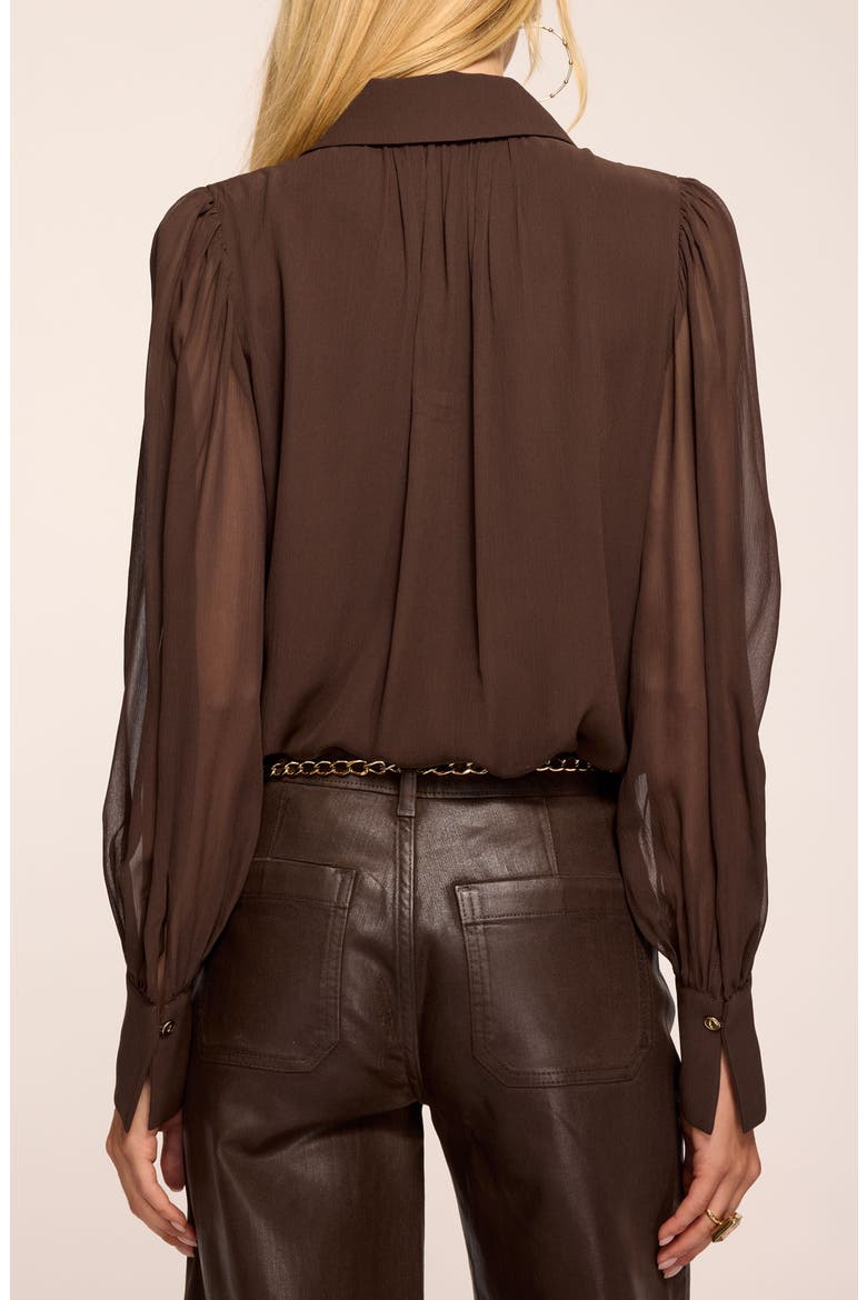 Claire Ruffle Shirt, Alternate, color, HERITAGE BROWN