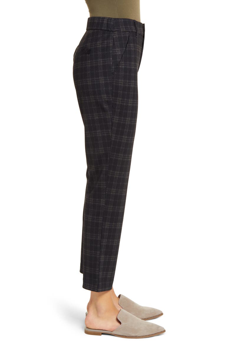 'Ab'Solution Plaid Ankle Trousers (Nordstrom Exclusive), Alternate, color, BLACK TAN