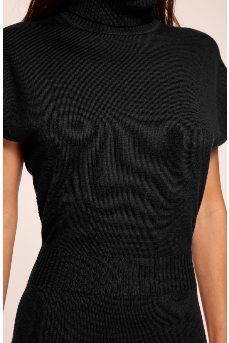 Natalie Turtleneck Wool Sweater Dress, Alternate, color, BLACK