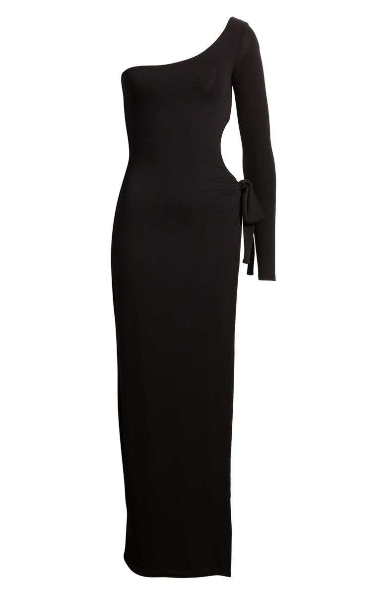 Naked Wardrobe One-Shoulder Cutout Long Sleeve Dress, Alternate, color, 