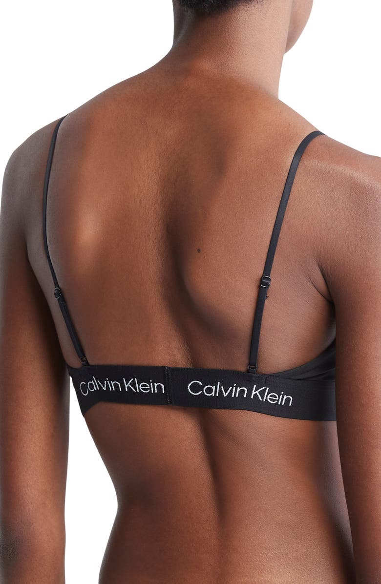 Calvin Klein 1996 Unlined Stretch Cotton Bralette, Alternate, color,