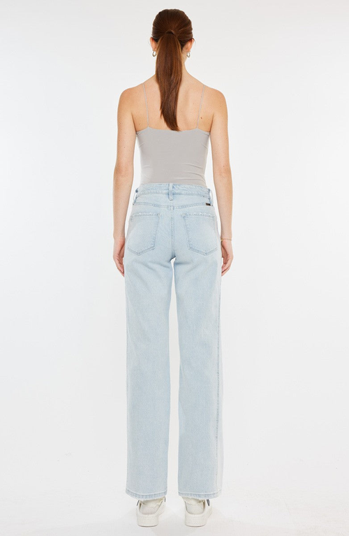 Kancan Maple High Rise Straight Jeans In Light In Blue