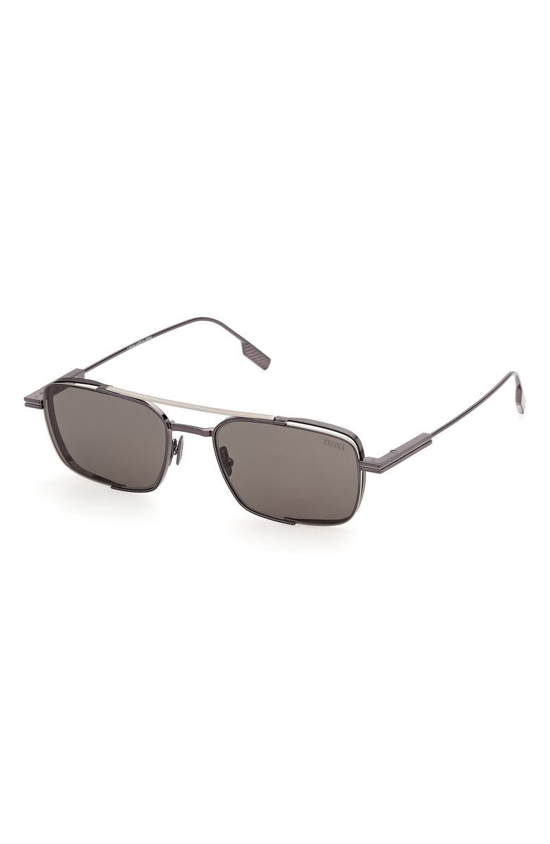 ZEGNA 54mm Rectangular Sunglasses, Alternate, color, 