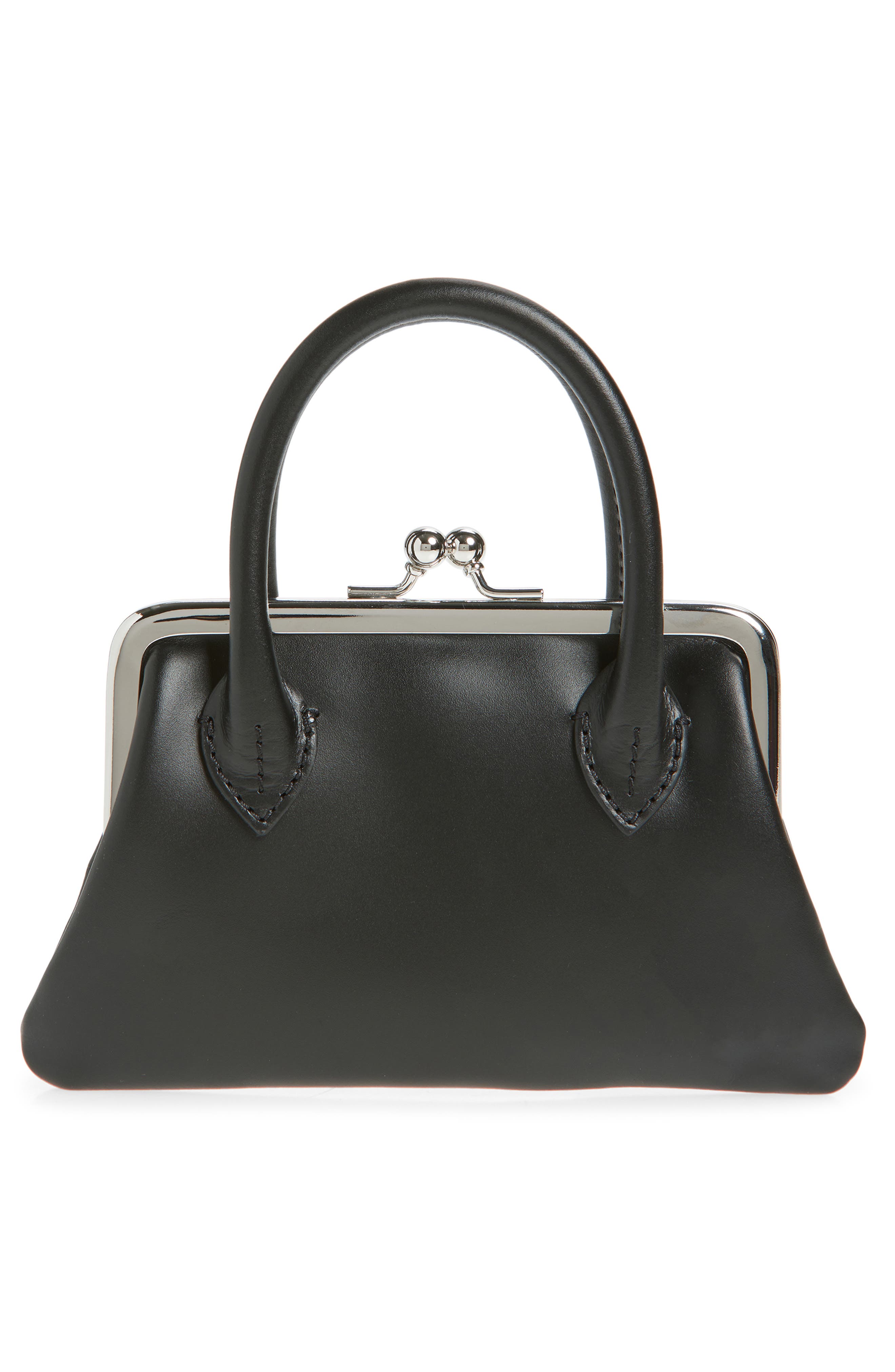 Comme des Garçons Medium Frame Top Handle Bag, Alternate, color, Black