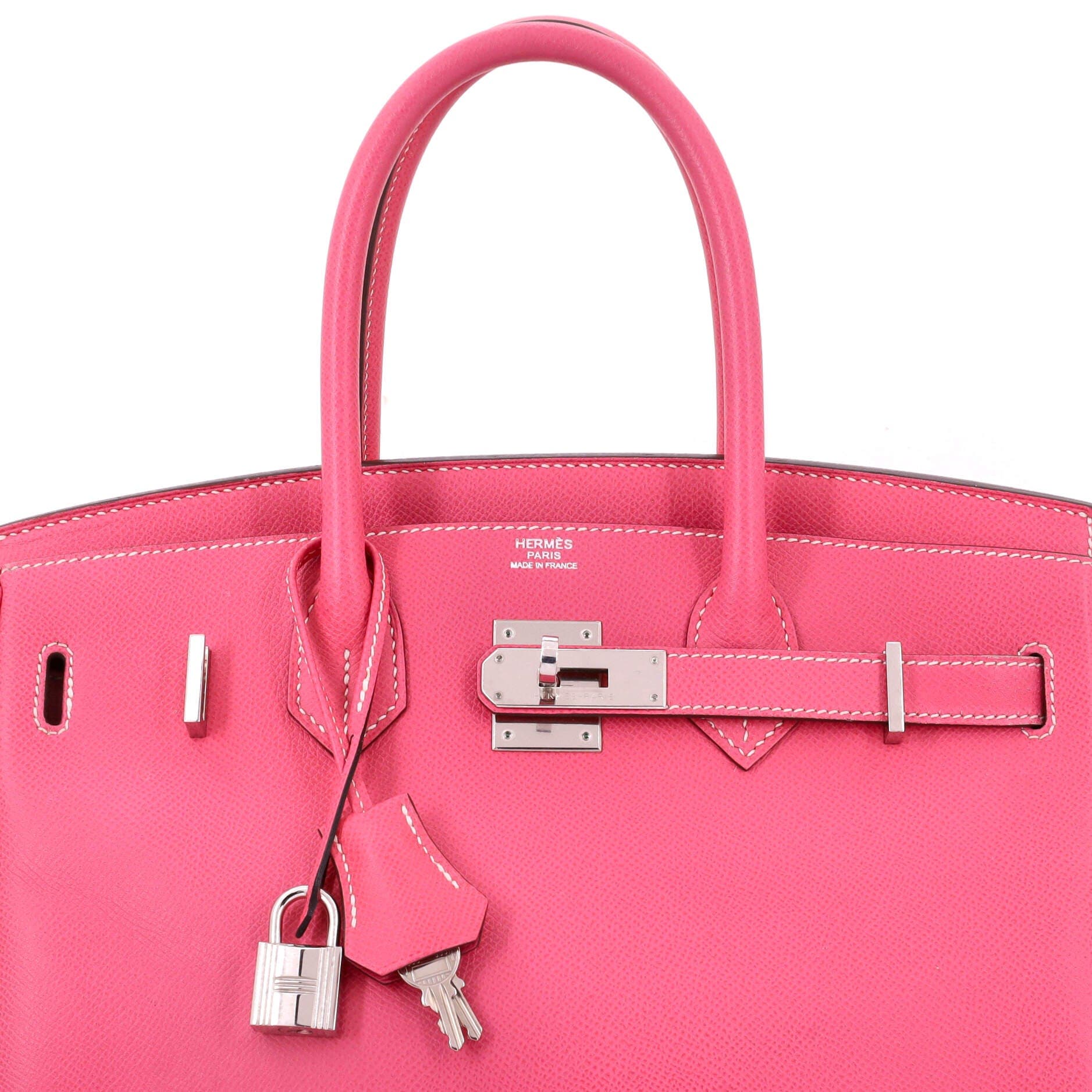 Pre-Owned Hermes Birkin Handbag Pink Epsom with Palladium Hardware 30, Alternate, color, 