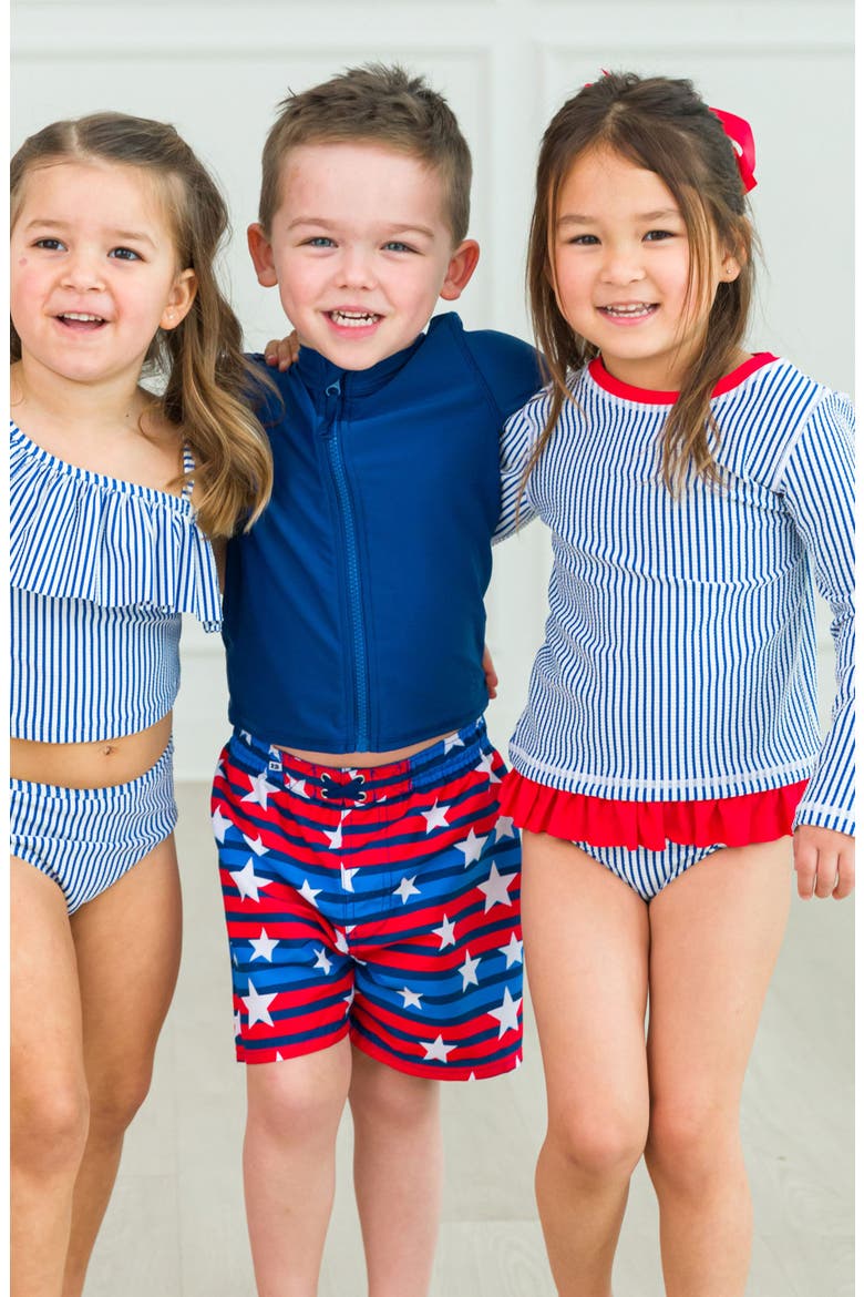 Kids' Long Sleeve Two-Piece Swimsuit, Alternate, color, BLUE