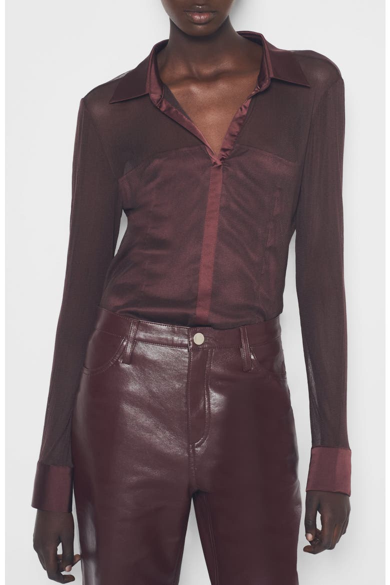 Escapade Stretch Blouse, Alternate, color, Port Wine