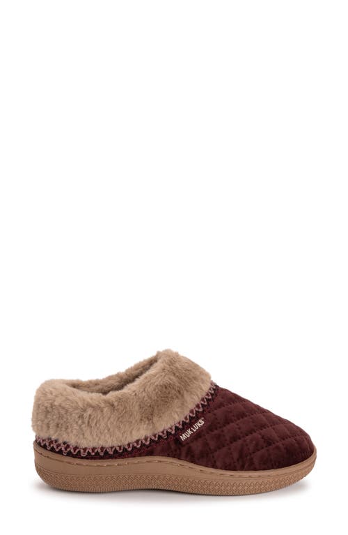 Muk Luks Charlee Faux Fur Clog Slipper In Burgundy