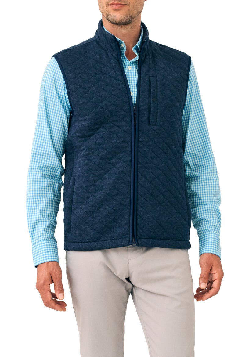 Epic Quilted Fleece Vest, Main, color, NAVY MELANGE