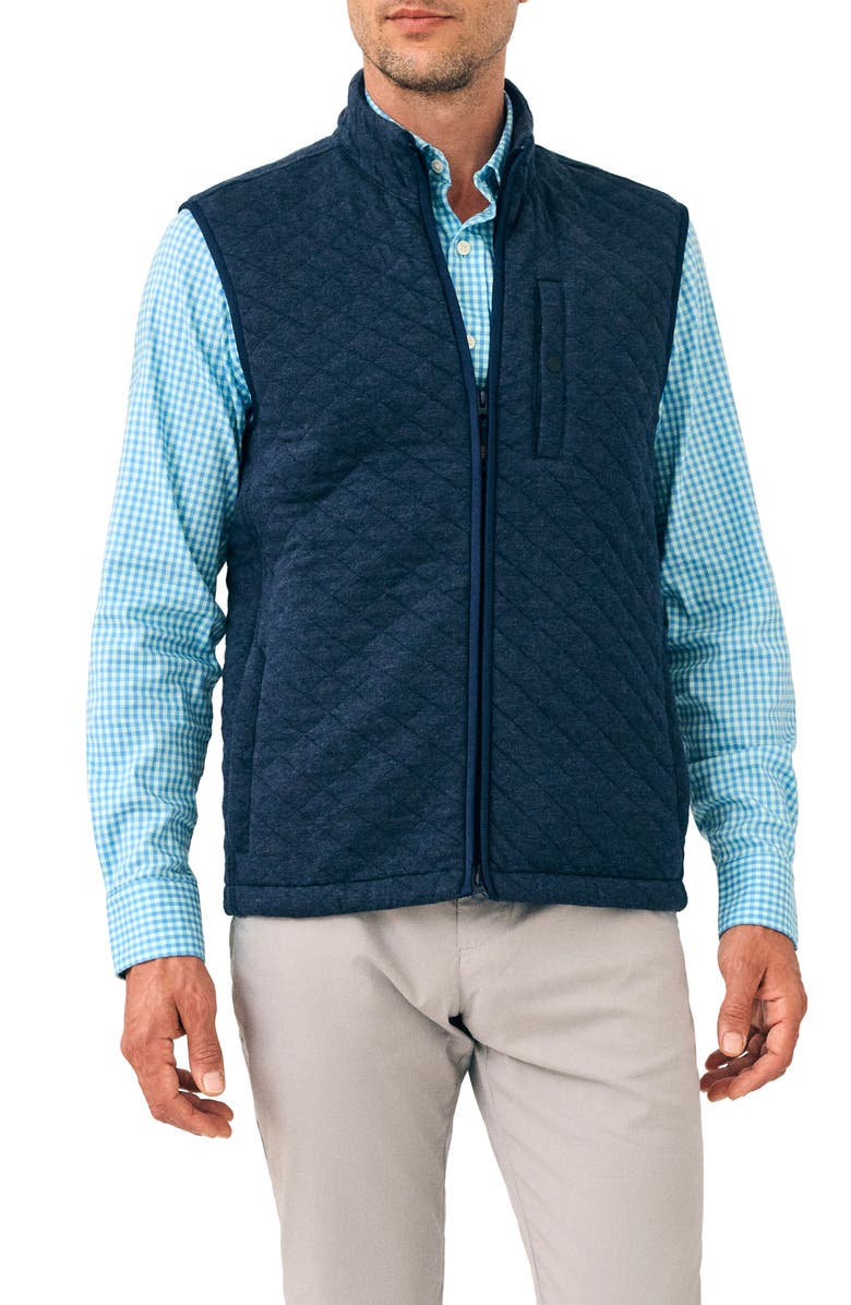 Faherty Epic Quilted Fleece Vest, Main, color, Navy Melange