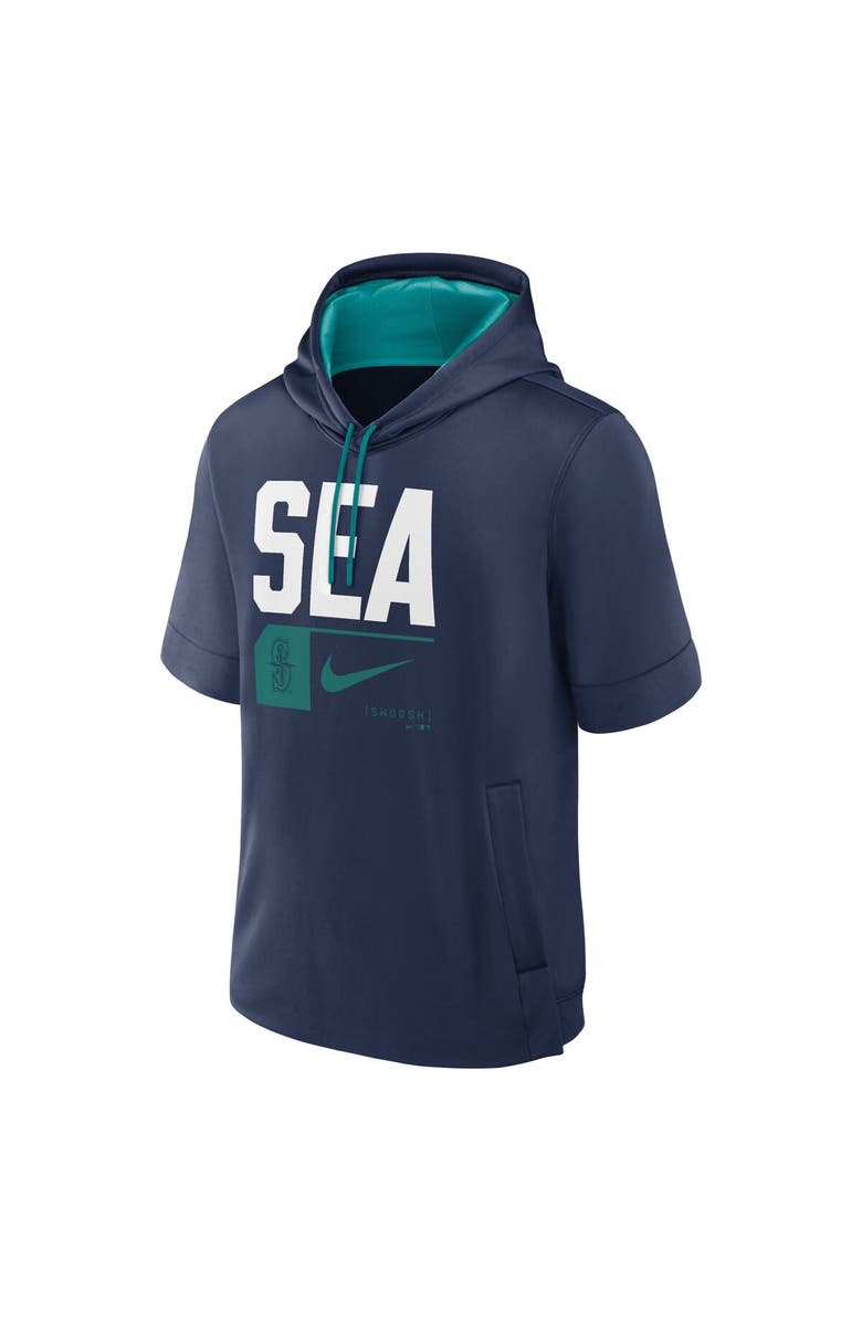 Nike Men's Nike Navy Seattle Mariners Tri Code Lockup Short Sleeve Pullover Hoodie, Alternate, color, Navy