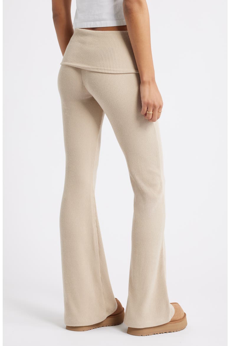 Cozy Flare Rib Pants, Alternate, color, TAN OXFORD