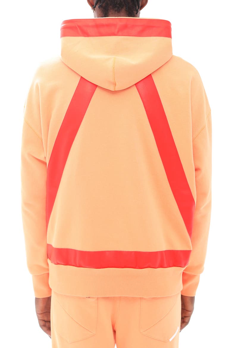 Taped Cotton Hoodie, Alternate, color, APRICOT