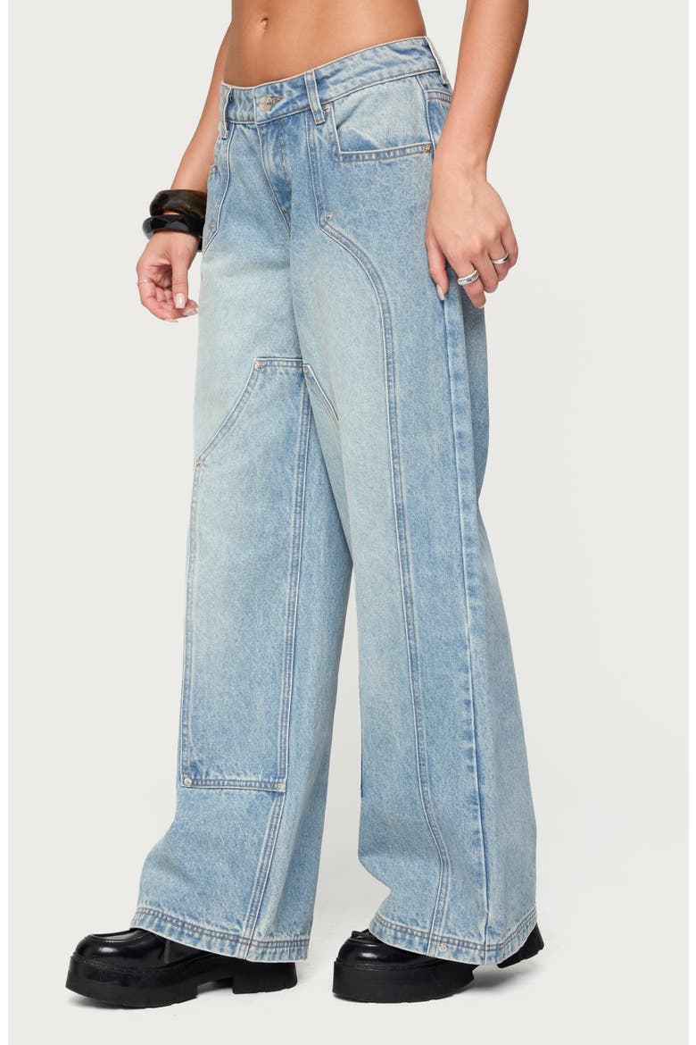 Dema Low Rise Western Wide Leg Jeans, Alternate, color, LIGHT-BLUE