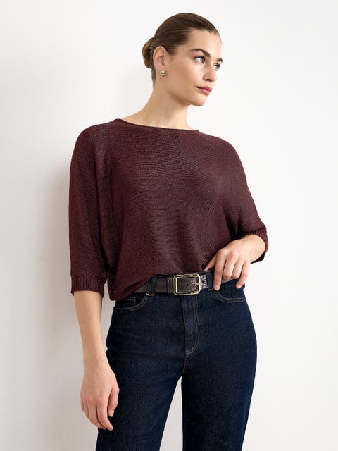 Cristine Metallic Batwing Jumper