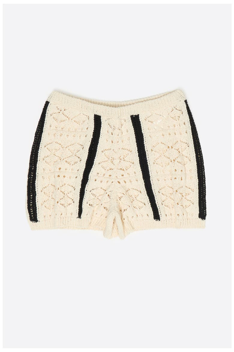 Two-Tone Knit Shorts, Main, color, IVORY