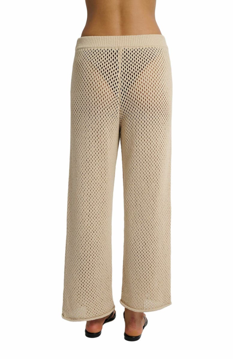 Onia Crochet Knit Wide Leg Pant, Alternate, color, Sandshell