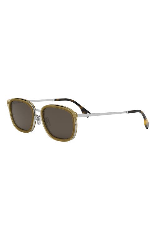 Fendi Travel 55mm Oval Sunglasses In Shiny Yellow/brown