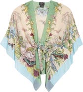 Etro Print Silk Poncho