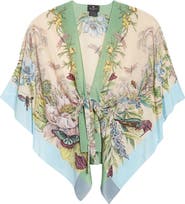 Etro Print Silk Poncho