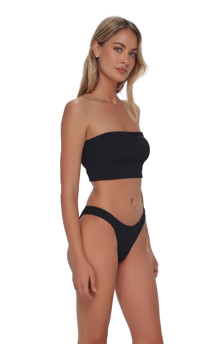 Pacifica by Sunsets Shellie Tube Top Bikini Swimsuit, Alternate, color, Black Pacifica Rib