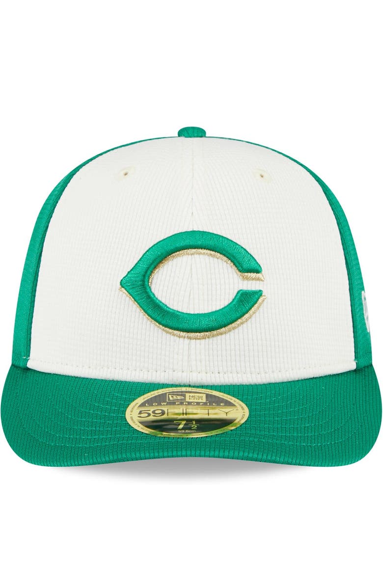New Era Men's New Era White/Green Cincinnati Reds 2024 St. Patrick's Day Low Profile 59FIFTY Fitted Hat, Alternate, color,