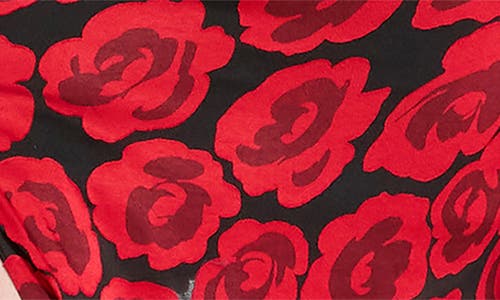 Dress The Population Lulu Floral Strapless Gown In Red