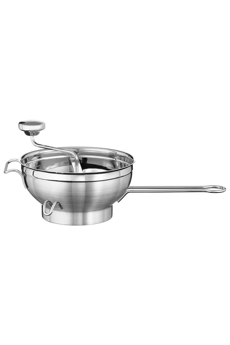 Stainless Steel Food Mill with Handle and 2 Grinding Sieves, Main, color, Silver