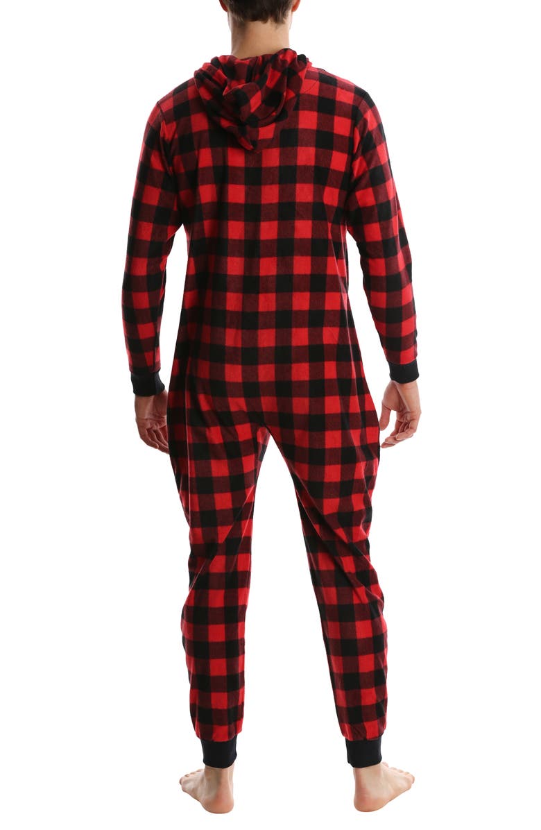 SLEEPHERO Novelty Plaid Fleece Bodysuit, Alternate, color, Buffalo Check