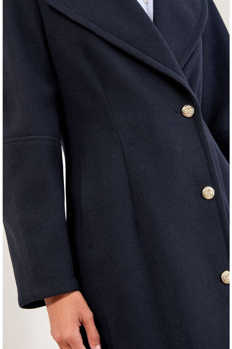Button Longline Coat, Alternate, color, BLUE
