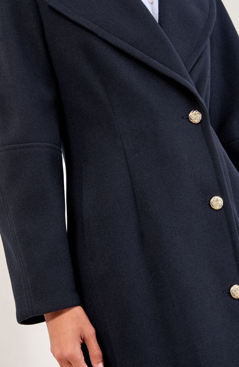 Lipsy Button Longline Coat, Alternate, color, Blue