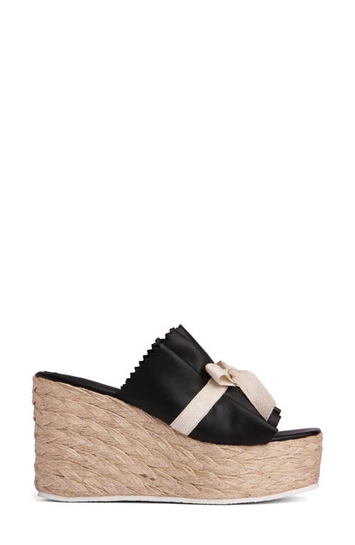 Beautiisoles Noelle Espadrille Platform Wedge Slide Sandal In Black