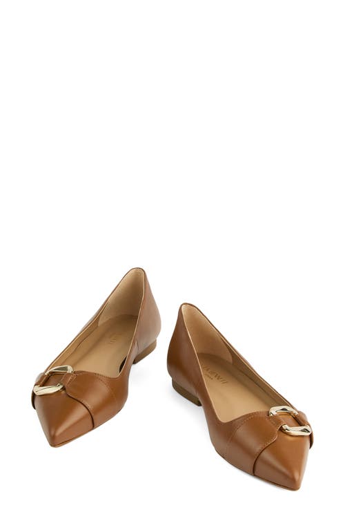 Lk Bennett Ethel Pointed Toe Flat In Brown