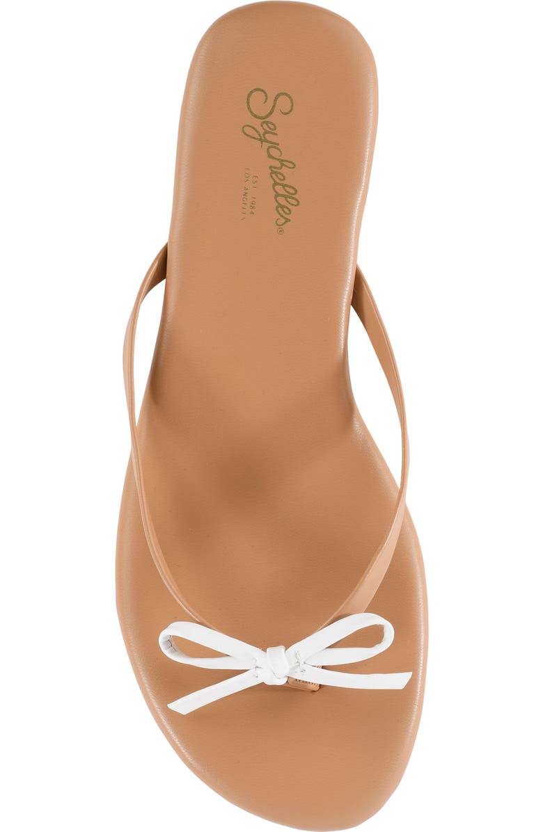 Seychelles Nori Bow Flip Flop, Alternate, color, White/ Tan