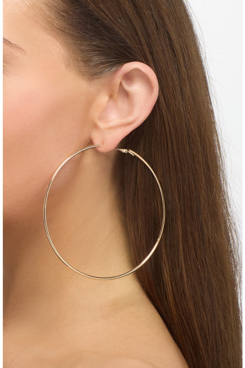 Large Hoop Earrings, Alternate, color, GOLD