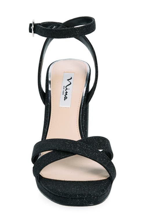 Nina Sheila Ankle Strap Platform Sandal In Black Fantasy Net