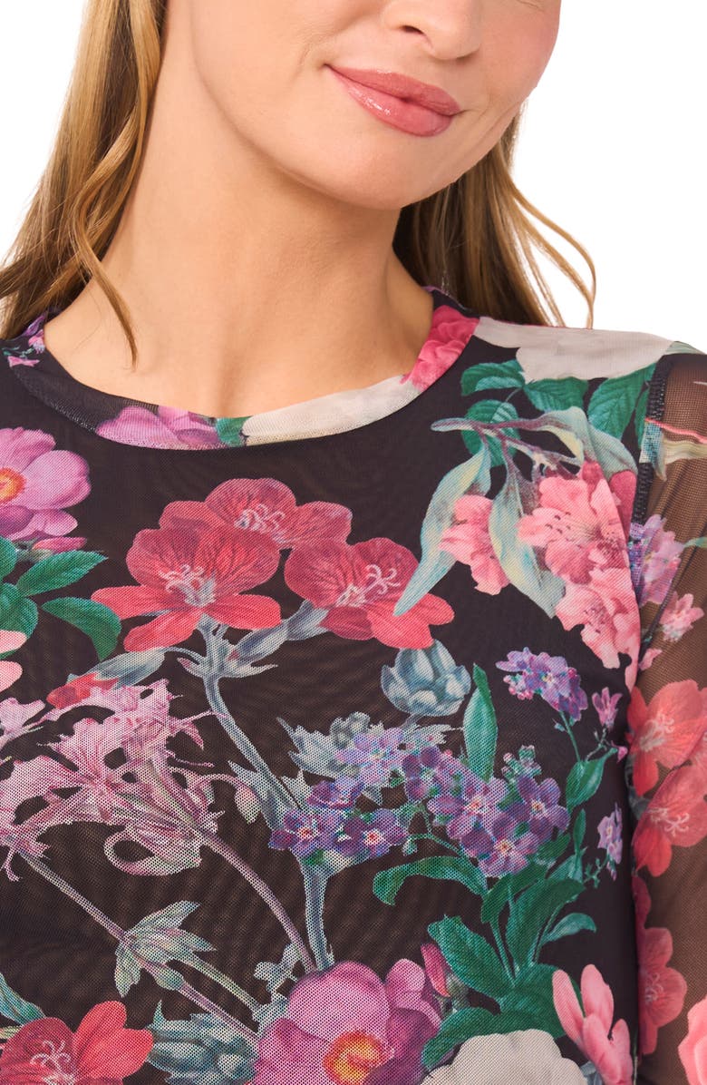 Ted Baker Stacie Floral Long Sleeve Mesh Midi Dress, Alternate, color, 